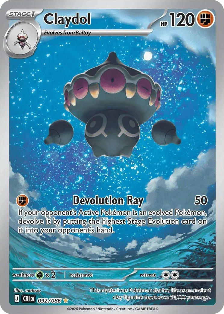Claydol from Pokémon TCG Mega Evolution Chaos Rising card list