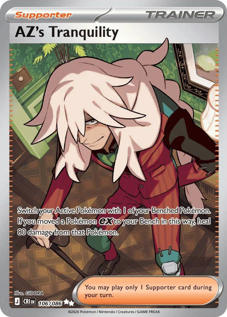 AZ's Tranquility from Pokémon TCG Mega Evolution Chaos Rising card list
