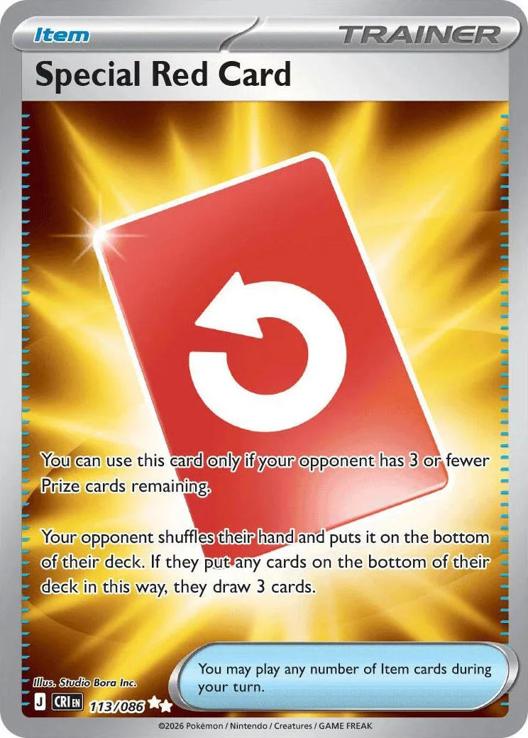 Special Red Card from Pokémon TCG Mega Evolution Chaos Rising card list
