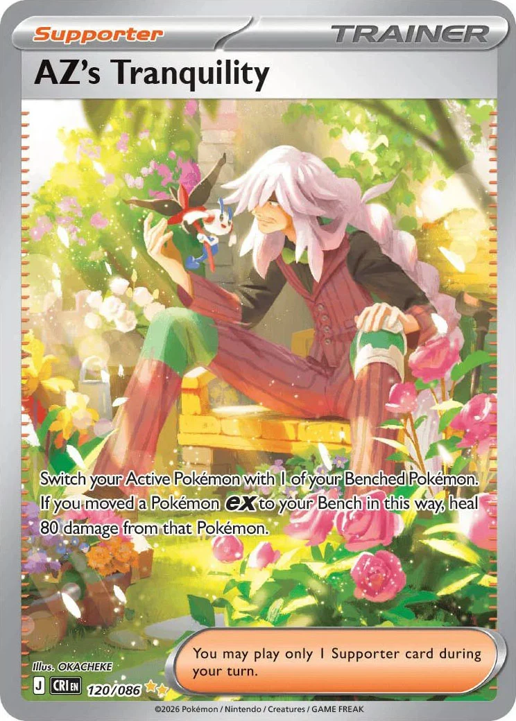 AZ's Tranquility from Pokémon TCG Mega Evolution Chaos Rising card list