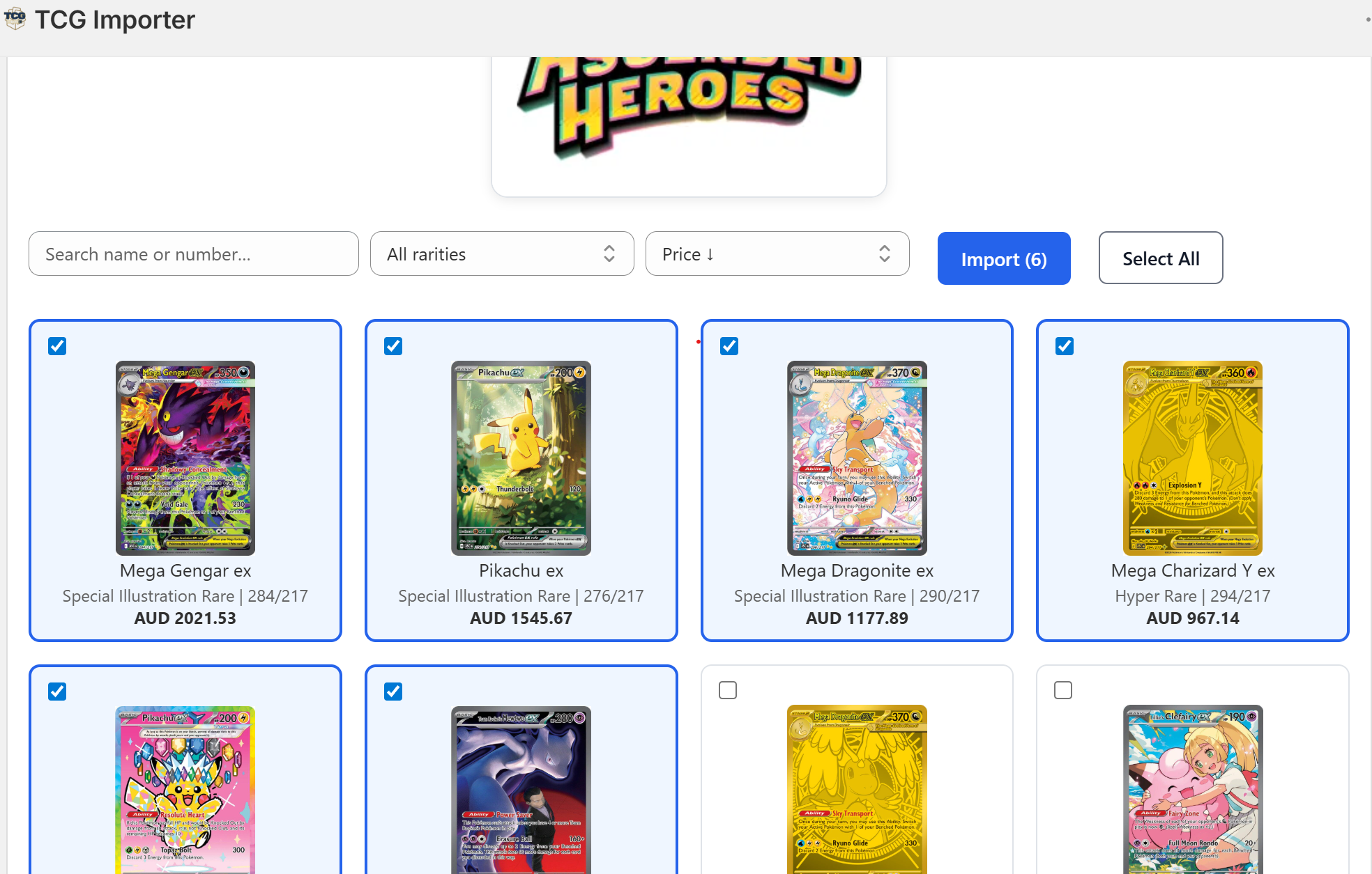 TCG Importer Live Pricing Sync